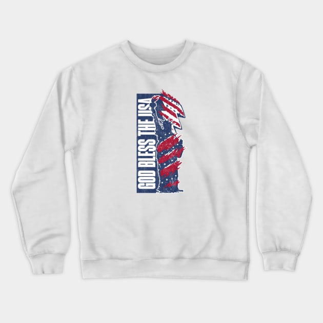 God Bless the USA Lady Liberty Crewneck Sweatshirt by Contentarama